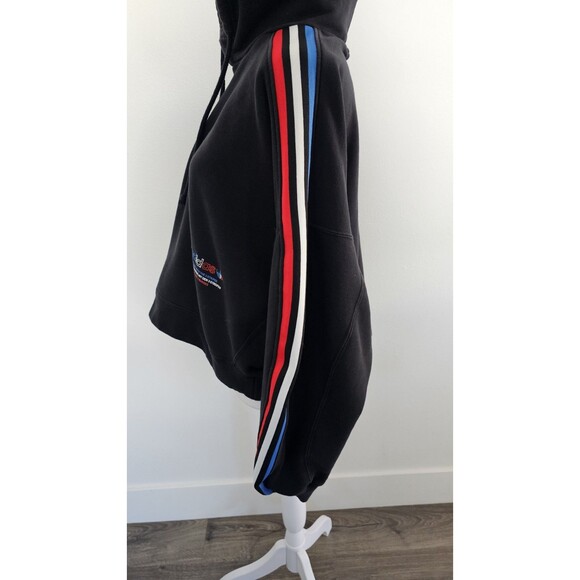 Womens Extra Large Adidas Adicolor Tricolor Trefoil Oversozed Crop Hoodie Black - Picture 4 of 12
